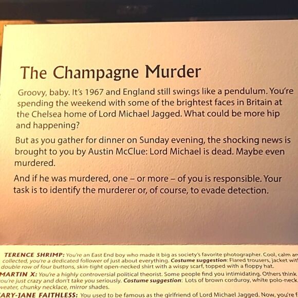 A Mystery Dinner Party Game - The Champagne Murder - Picture 10 of 15